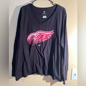 Women’s Fanatics Black Long Sleeve Detroit Red Wings Shirt Size 3XL